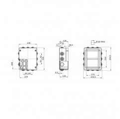 JUNCTION BOX WITH PRE-DRILLED SCREW LOW COVER - 300X220X120 Enclosures and accessories 19450026 Gewiss