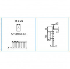 Cable duct for cable wiring 15x30 mm - slot 5 mm - gray color - by the meter Cable Trunking 19640000 Bocchiotti