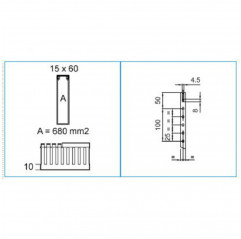 Canalización de cables 15x60 mm - ranura 5 mm - gris - por metro Canalizaciones para Cables 19640001 Bocchiotti