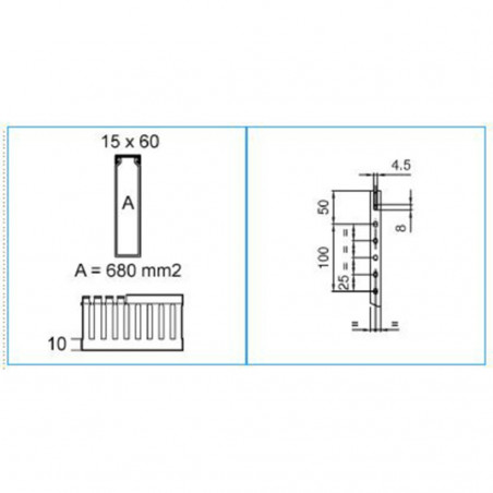 Kabelkanal 15x60 mm - Schlitz 5 mm - grau - pro Meter