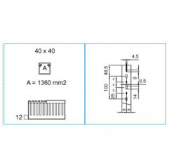 Cable duct for cable wiring 40x40 mm - slot 4 mm - gray color - by the meter Cable Trunking 19640007 Bocchiotti