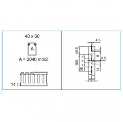 Cable duct for cable wiring 40x60 mm - slot 8 mm - gray color - by the meter Cable Trunking 19640010 Bocchiotti