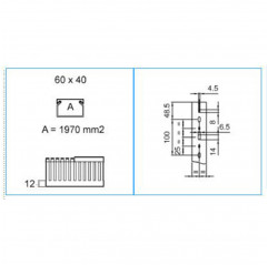 Canalización de cables 60x40 mm - ranura 4 mm - gris - por metro Canalizaciones para Cables 19640012 Bocchiotti