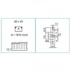 Cable duct for cable wiring 60x40 mm - slot 8 mm - gray color - by the meter Cable Trunking 19640013 Bocchiotti