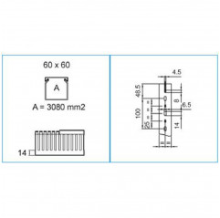 Canalización de cables 60x60 mm - ranura 4 mm - gris - por metro Canalizaciones para Cables 19640014 Bocchiotti