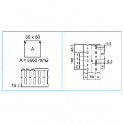 Canalización de cables 80x80 mm - ranura 8 mm - gris - por metro Canalizaciones para Cables 19640018 Bocchiotti