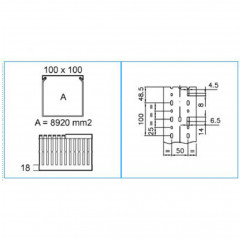 Cable duct for cable wiring 100x100 mm - slot 4 mm - gray color - by the meter Cable Trunking 19640020 Bocchiotti