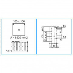 Cable duct for cable wiring 100x100 mm - slot 8 mm - gray color - by the meter Cable Trunking 19640021 Bocchiotti