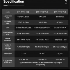 TFT70 V3.0 BIGTREETECH - RGB LCD screen for 3D printers Screens 19570027 Bigtreetech