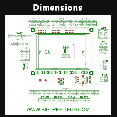TFT35-E3 V3.0 BIGTREETECH - RGB LCD screen for 3D printers