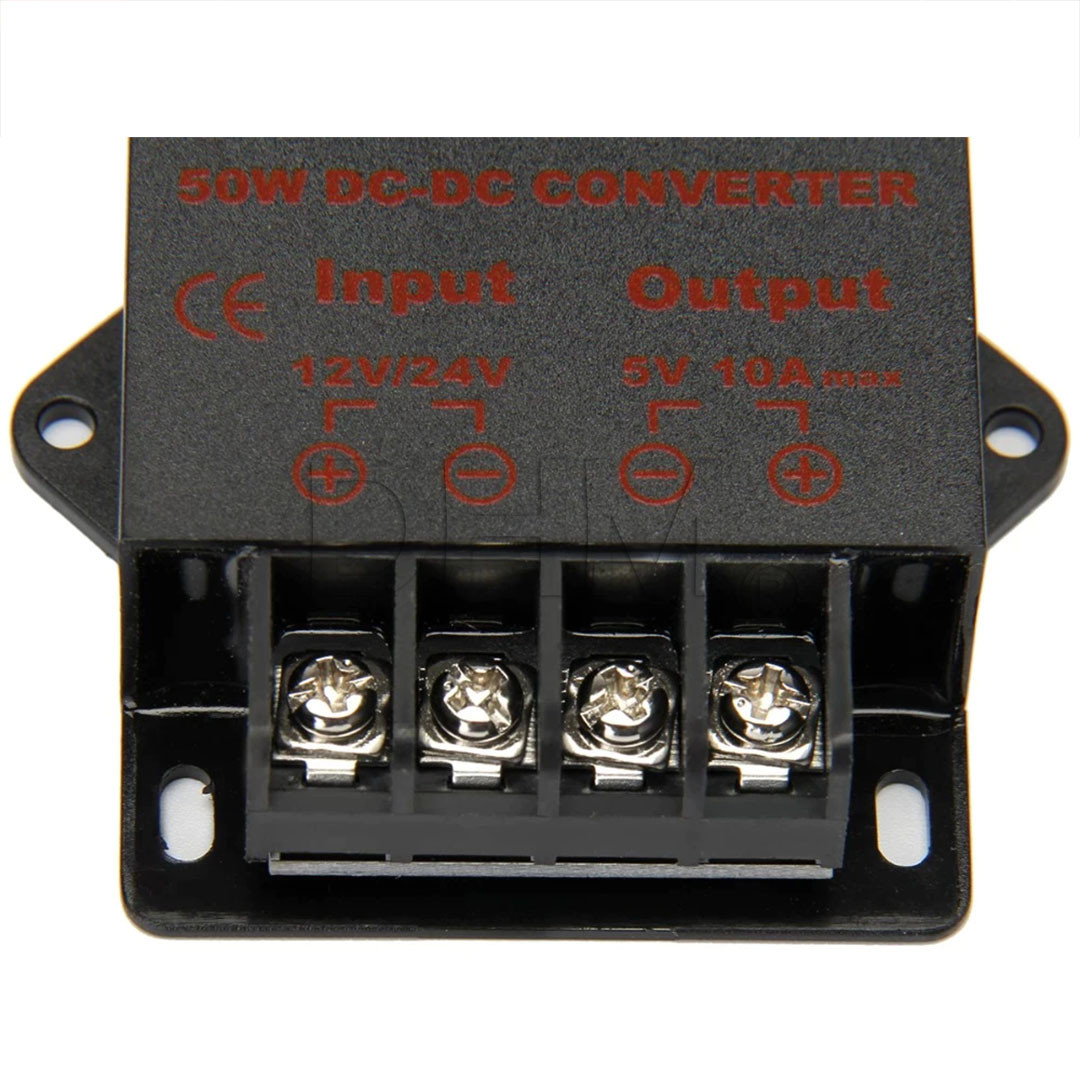 Convertisseur DC 12V/24V Vers 5V 15A 75W Étanche IP67 - Pour Voiture, Bateau, LEDs, Panneaux Solaires