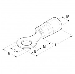 RF-M3 - CAPICORDA ROSSO AD OCCHIELLO vite 3mm Terminali e Capicorda19470026 Cembre