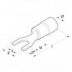 RF-U3 - CAPICORDA ROSSO A FORCELLA vite 3mm Terminali e Capicorda19470064 Cembre