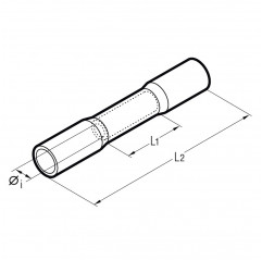 WL03-M - RED PRE-INSULATED THERMORETRACTED HEAD-JOINT SECTION 0.25-1.5mm sq. in. Terminals and Cable Lugs 19470127 Cembre