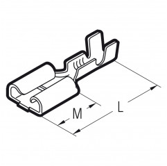 RN-FA305 - CONECTOR HEMBRA SECTOR NORMAL 0,5-1mmq 2,8x0,5mm Terminales y orejetas de cable 19470130 Cembre