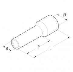 PKE25016 - TERMINALPREISOLATED TUBE Sect. 25mmq P 16m BLACK Terminals and Cable Lugs 19470164 Cembre