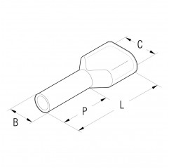 PKT1614 - DOUBLE PRE-INSULATED TERMINAL TUBE 2x16mmq P 14mm BLUE Terminals and Cable Lugs 19470153 Cembre