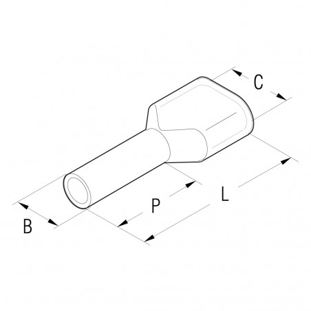 PKT2512 - DOUBLE PRE-INSULATED TERMINAL TUBE Sect. 2x2.5mmq P 12mm BLUE