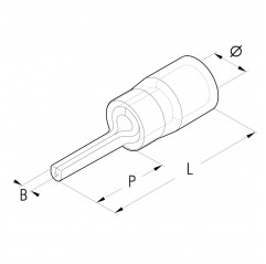BF-P10 - BLUE ROUND TIP COVER P 10mm Terminals and Cable Lugs 19470009 Cembre
