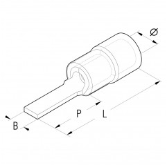 RF-PP12 - CAPICORDA ROSSO A PUNTALE PIATTO P 12,8x3,0mm Terminali e Capicorda19470014 Cembre