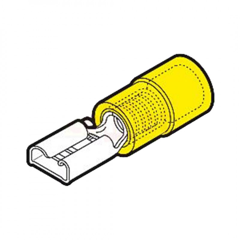 GF-F608 - YELLOW FEMALE PLUG-IN CONNECTOR 6.35X0.8 Terminals and Cable Lugs 19470104 Cembre