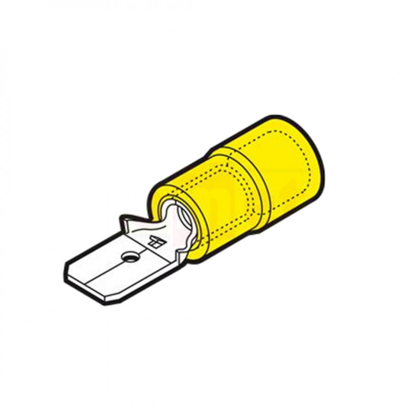 GF-M608 - YELLOW MALE PLUG-IN CONNECTOR 6.35X0.8 Terminals and Cable Lugs 19470116 Cembre