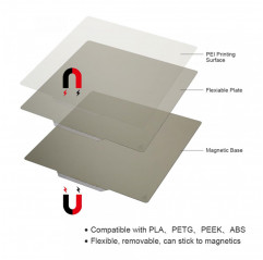 Carte d'impression PEI pour Creality CR-10 V2 / CR-10 Smart PRO / CR-10 V3 / CR-10S PRO / CR-10S PRO V2 Plans magnétiques et ...