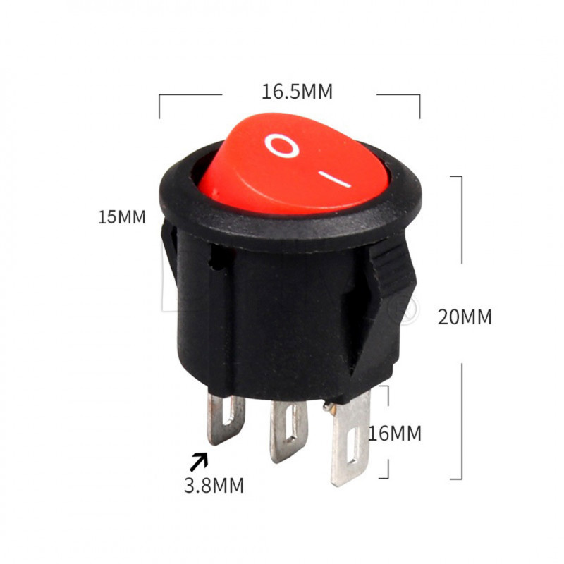 Round On/Off Button Switch 3A 250V / 6A 125V