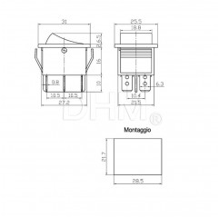 KCD4-201 interrupteur à bascule 16A 250V /125V NOIR Interrupteurs marche/arrêt 12130182 DHM