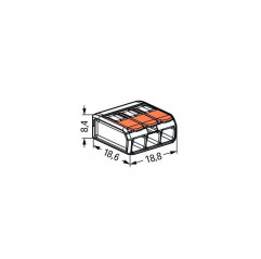 221-413 Compact 3-position lever junction connector - Wago Terminal blocks 19730001 Wago