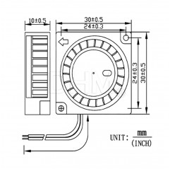 Turbo brushless doppio cuscinetto ventola con condotto 30*30*10 mm 24V Ventole19720003 Gdstime