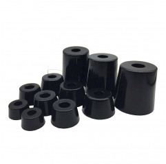 Pies negros antideslizantes - 14x11x9mm Ruedas, pies, rodillos y transportadores de rodillos 11060221 DHM