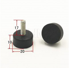 Black color non-slip foot with threaded bar - 20x10x17mm Wheels, feet, rollers and roller conveyors 11060231 DHM