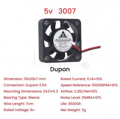 Ventilateur à double roulement 30x30x7mm 5V Ventilateurs 19720004 Gdstime