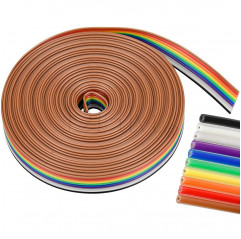 Cable plano de 10 clavijas 28 AWG colores - cable plano Cables de aislamiento Simple 12130198 DHM