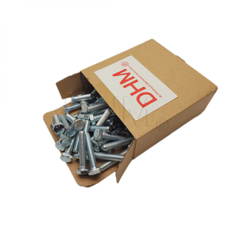 Sechskantschraube mit verzinktem Teilgewinde 5x50 - Packung mit 200 Stück Sechskantschrauben 02081637 DHM