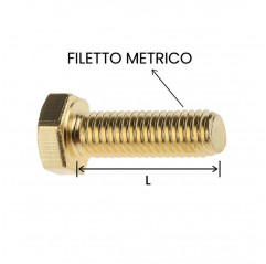 Vite 4x10 testa esagonale con filettatura intera ottone - Confezione da 250 pezzi Viti a testa esagonale02082097 DHM