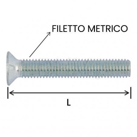 Tornillo avellanado galvanizado de cabeza plana 8x30 - Paquete de 200 (zincado)