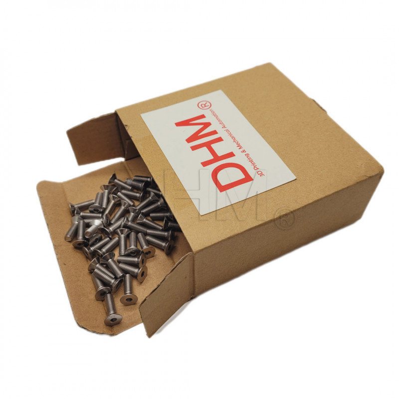 Countersunk flat head screw with stainless steel socket 3x8 - Pack of 250 pieces Countersunk flat head screws 02082265 DHM