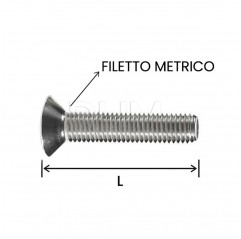 Vite 3x12 testa piana svasata con incasso a brugola inox - Confezione da 250 pezzi Viti a testa piana svasata02082267 DHM