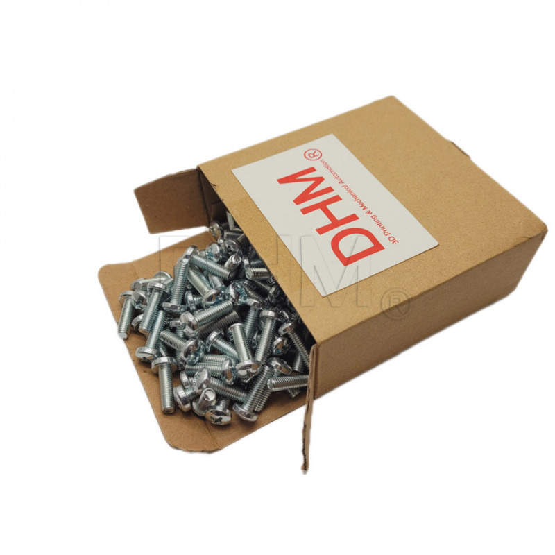 Galvanized 3x12 cross recessed round head screw - Pack of 2000 pieces Pan head screws 02082680 DHM