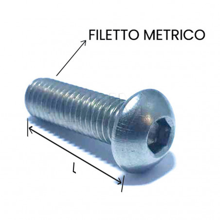 Vite 3x5 testa cilindrica bombata con incasso a brugola zincata - Confezione da 500 pezzi (Zinc Plat