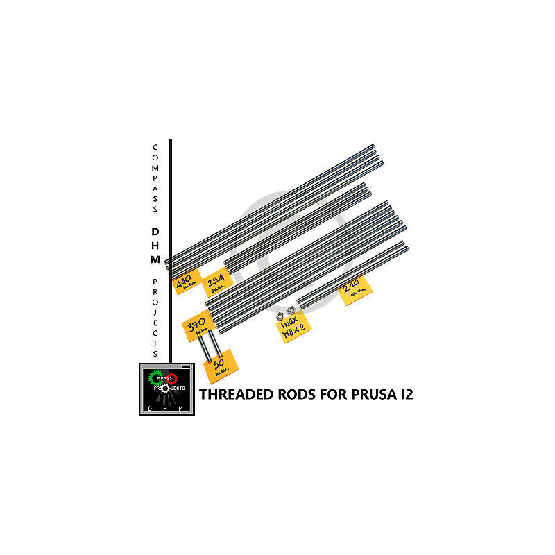 Prusa i2 threaded rods - stainless steel threaded rods M8 - Reprap 3Dprinter 3D printing 18011007 DHM