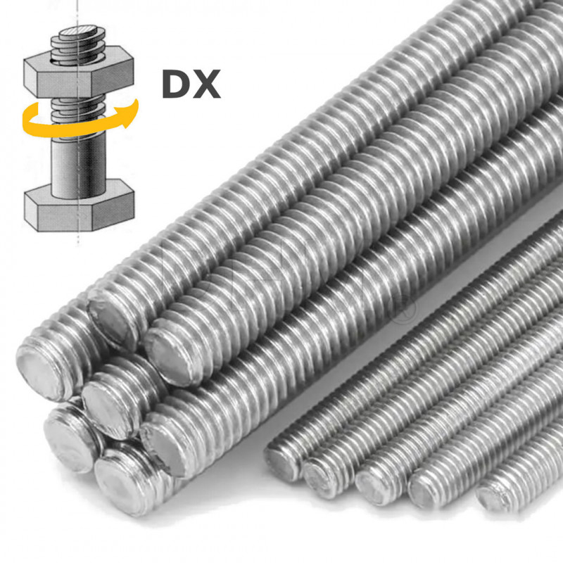 M12 galvanized threaded rod L.1000 mm - 1 meter Threaded rods 02080517 DHM