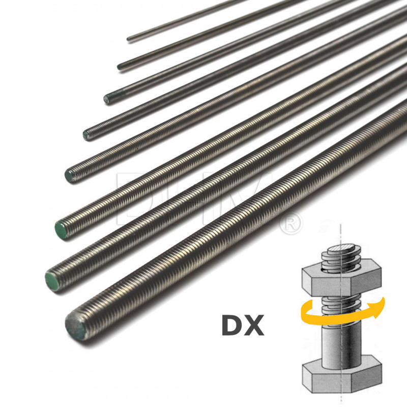 Stainless steel threaded rod M10 L.1000 mm - 1 meter Threaded rods 02082903 DHM