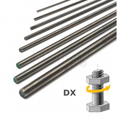 Stainless steel threaded rod M12 L.2000 mm - 2 meters Threaded rods 02082917 DHM