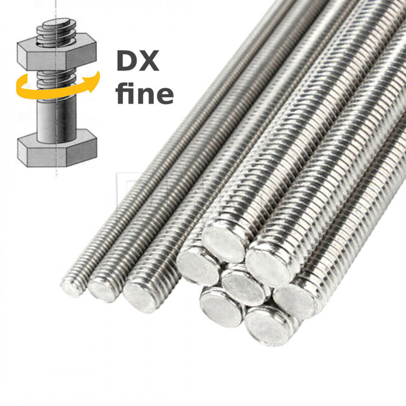 Galvanized threaded rod fine pitch M14 L.1000 mm - 1 meter Threaded rods 02082957 DHM