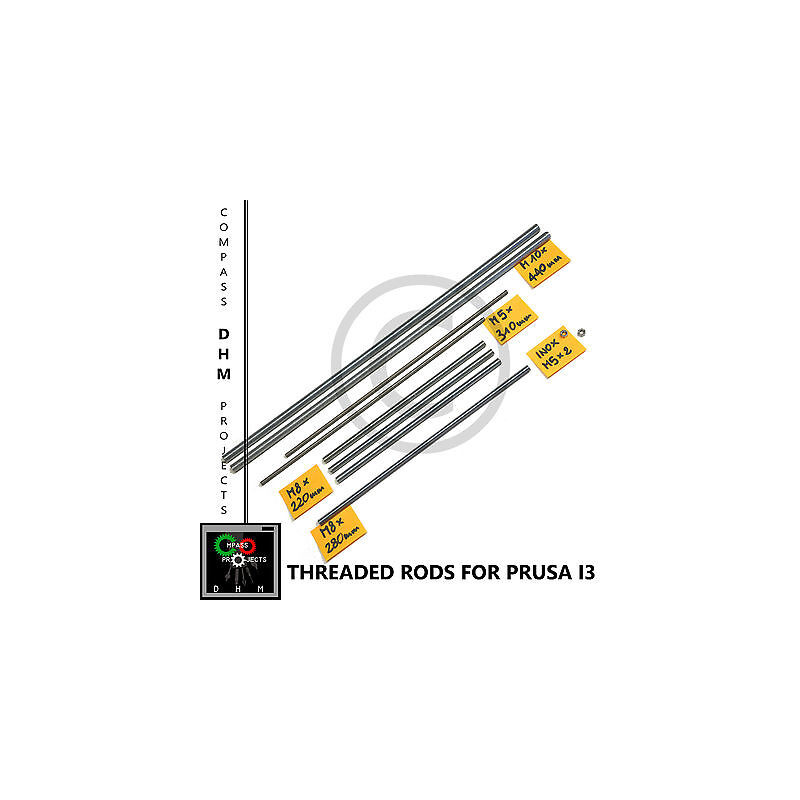 Prusa i3 threaded rods - stainless steel threaded rods M5/8/10 - Reprap 3D 3D printing 18011008 DHM
