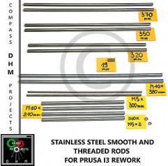 Kit barre filettate e lisce Prusa i3 Rework - smooth & threaded steel rods- 3D Stampa 3D18011012 DHM