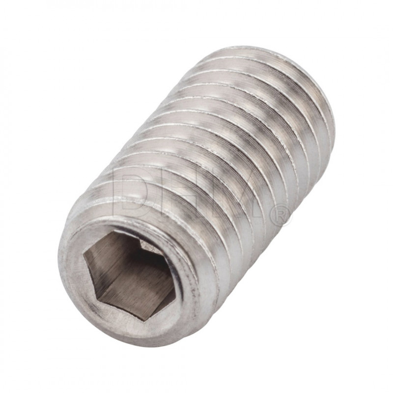 Hexagon socket cog M4x4 flat tip - headless screw stainless steel A2 Grains 02083126 DHM